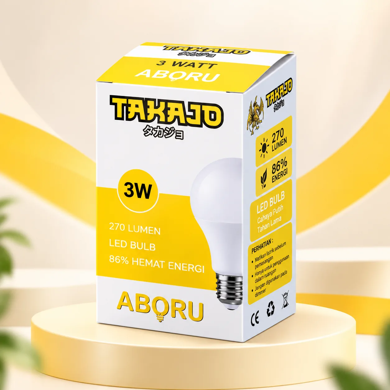 Takajo LED Bulb Aboru 3W Kuning
