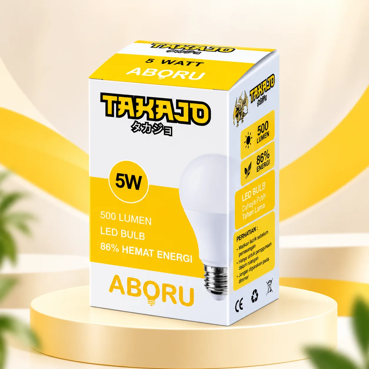 Takajo LED Bulb Aboru 5W Kuning