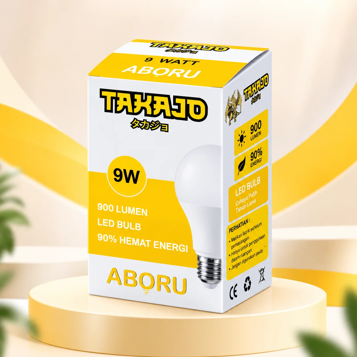 Takajo LED Bulb Aboru 9W Kuning