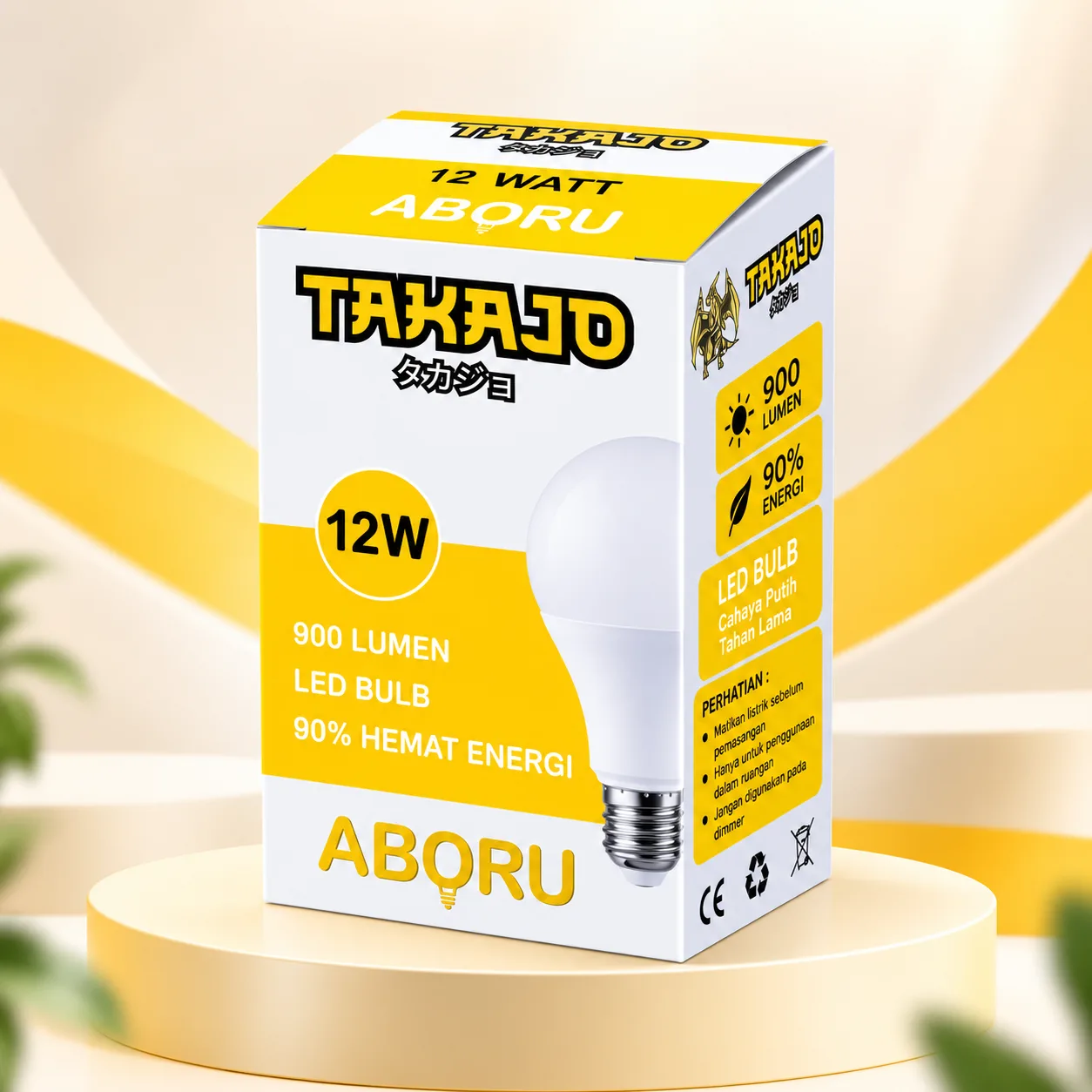 Takajo LED Bulb Aboru 12W Putih