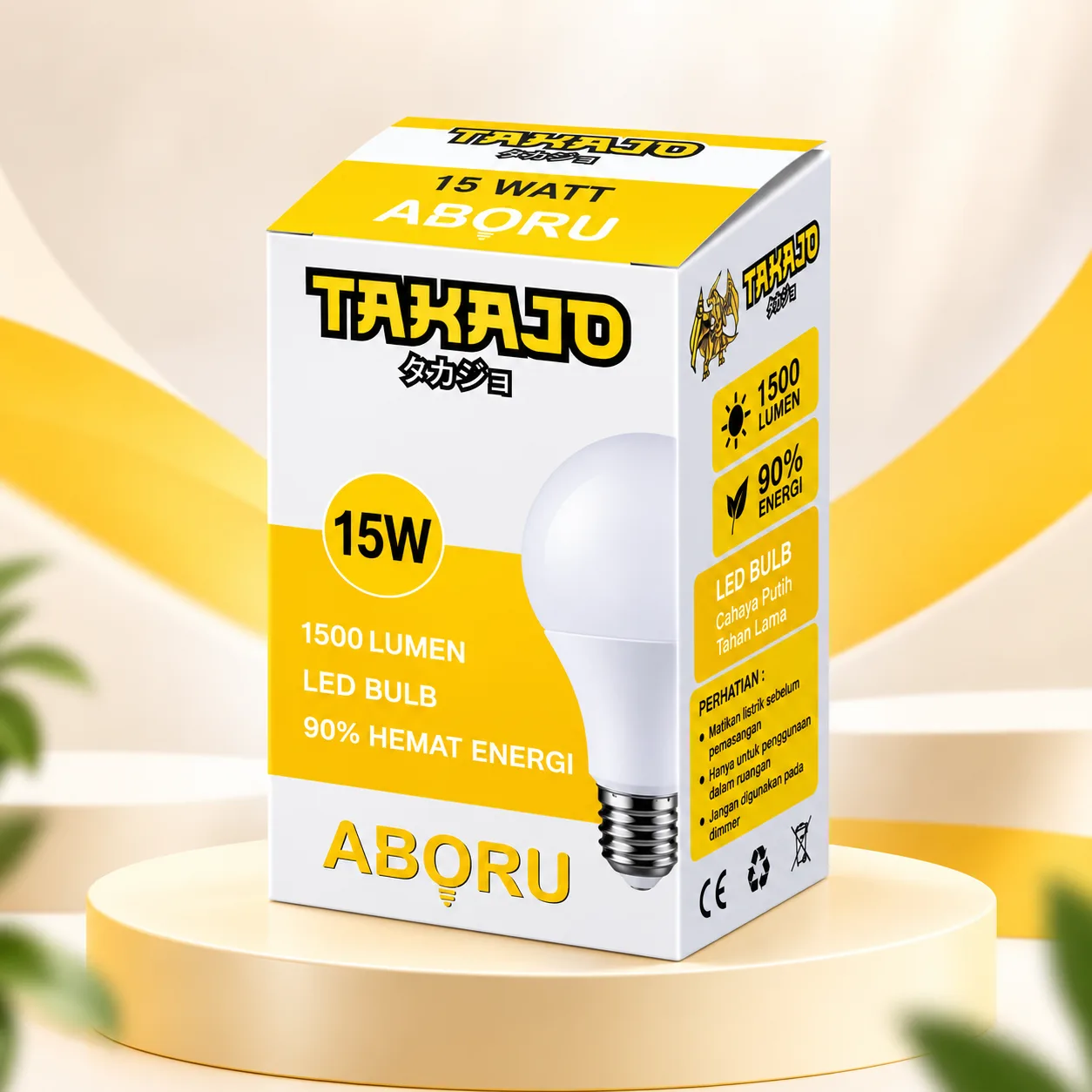 Takajo LED Bulb Aboru 15W Kuning