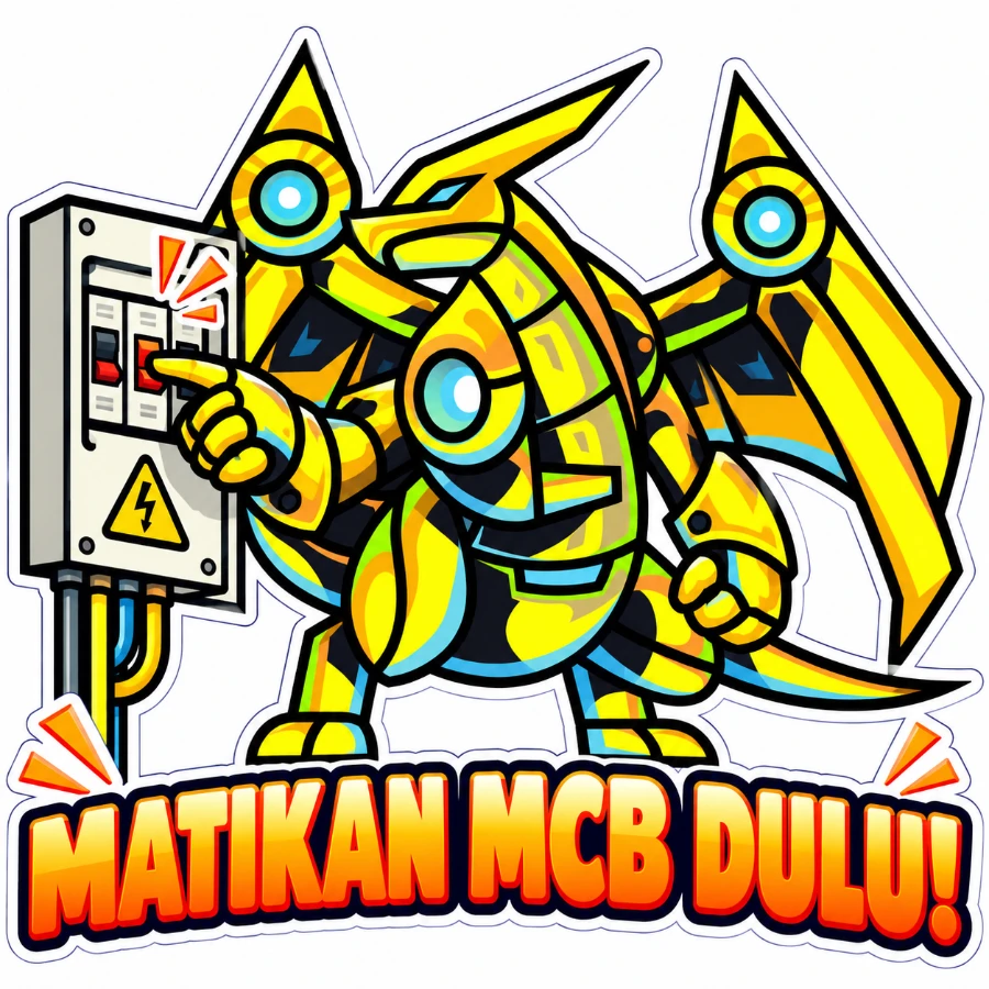 Stiker Takajo: MATIKAN MCB DULU!