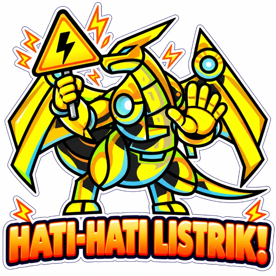Stiker Takajo: HATI HATI LISTRIK!